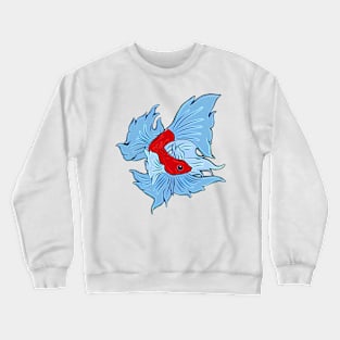 Betta Fish In Red And Blue Crewneck Sweatshirt